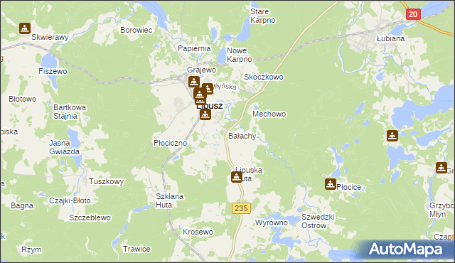 mapa Bałachy, Bałachy na mapie Targeo