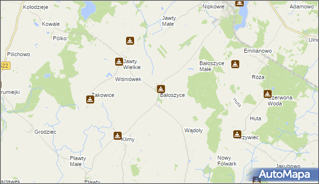 mapa Bałoszyce, Bałoszyce na mapie Targeo