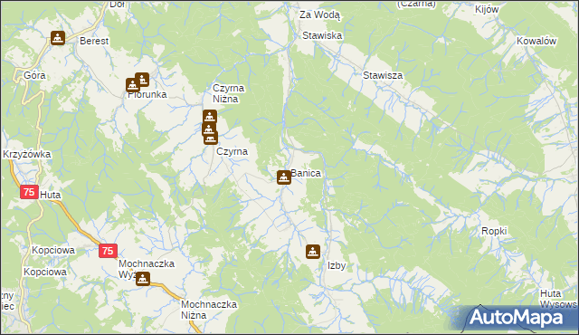 mapa Banica, Banica na mapie Targeo