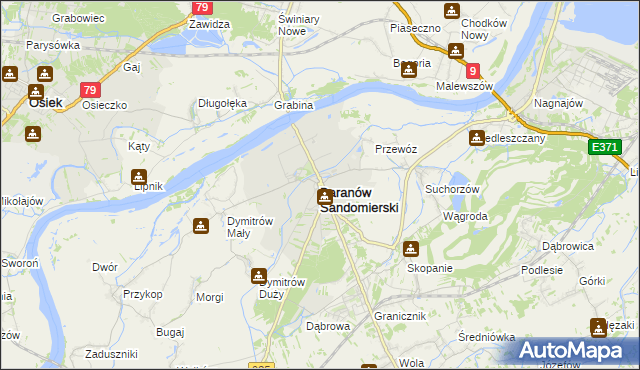 mapa Baranów Sandomierski, Baranów Sandomierski na mapie Targeo