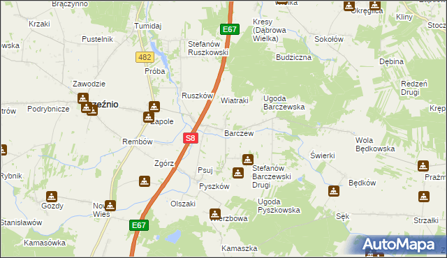 mapa Barczew, Barczew na mapie Targeo