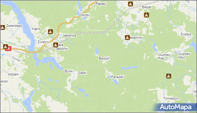 mapa Barduń, Barduń na mapie Targeo