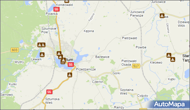 mapa Barlewice, Barlewice na mapie Targeo