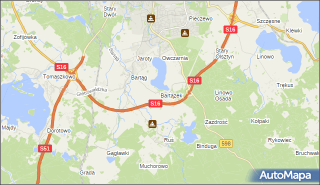 mapa Bartążek, Bartążek na mapie Targeo