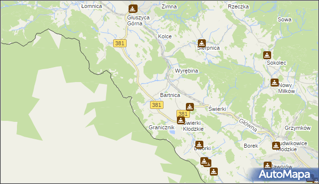 mapa Bartnica, Bartnica na mapie Targeo