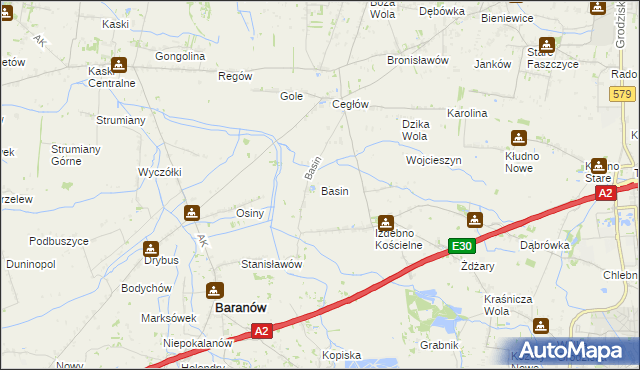 mapa Basin gmina Baranów, Basin gmina Baranów na mapie Targeo