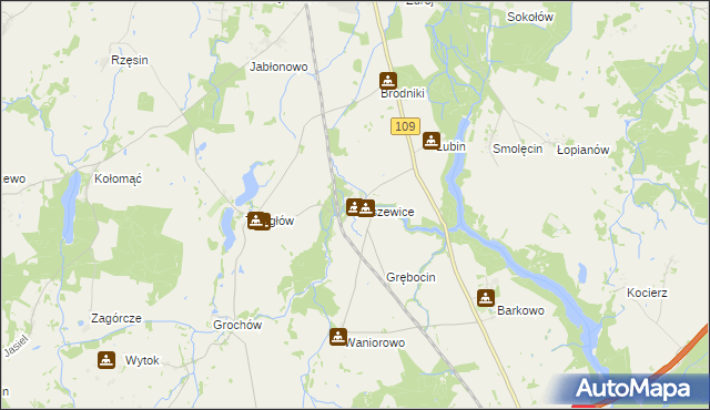 mapa Baszewice, Baszewice na mapie Targeo