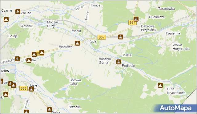 mapa Basznia Górna, Basznia Górna na mapie Targeo