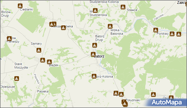 mapa Batorz, Batorz na mapie Targeo