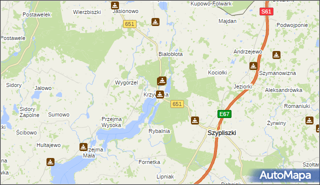 mapa Becejły, Becejły na mapie Targeo