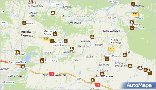 mapa Bęczków, Bęczków na mapie Targeo