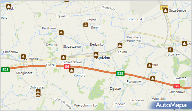mapa Będzino, Będzino na mapie Targeo