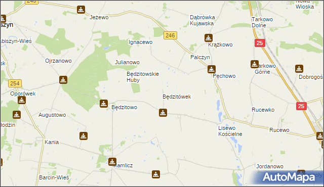 mapa Będzitówek, Będzitówek na mapie Targeo