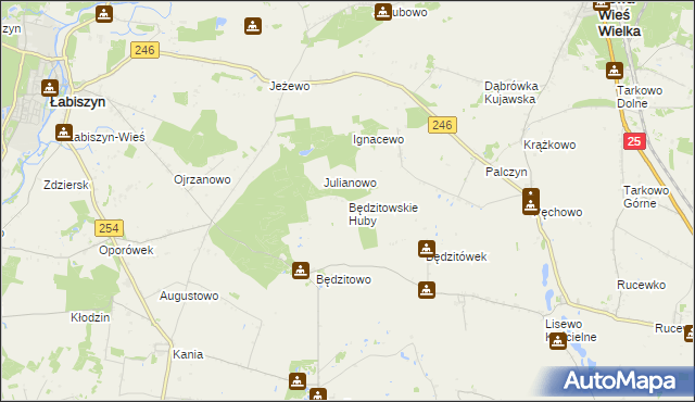 mapa Będzitowskie Huby, Będzitowskie Huby na mapie Targeo