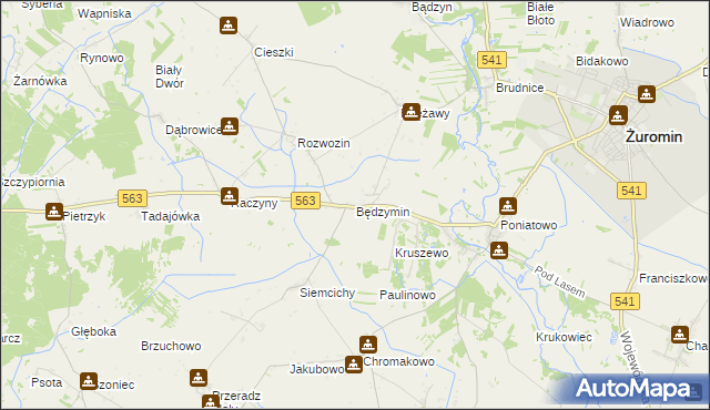 mapa Będzymin, Będzymin na mapie Targeo