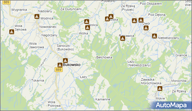 mapa Bełchówka, Bełchówka na mapie Targeo