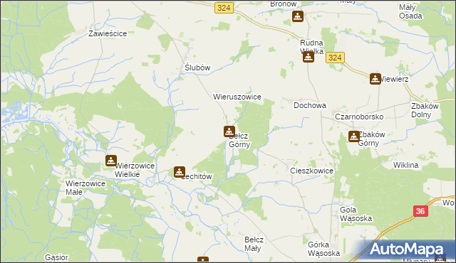 mapa Bełcz Górny, Bełcz Górny na mapie Targeo