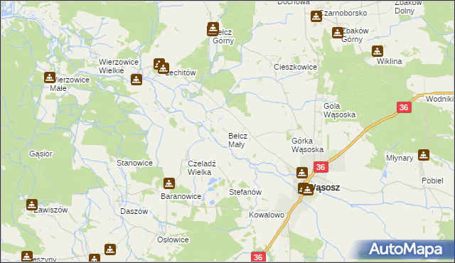 mapa Bełcz Mały, Bełcz Mały na mapie Targeo