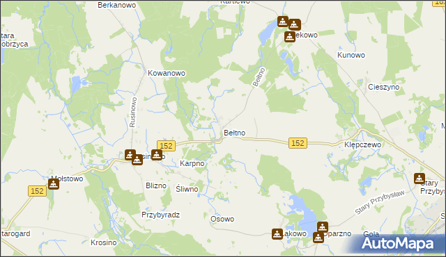 mapa Bełtno, Bełtno na mapie Targeo