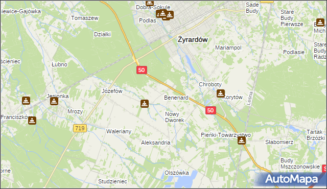 mapa Benenard, Benenard na mapie Targeo