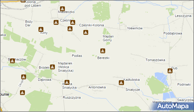 mapa Berestki, Berestki na mapie Targeo