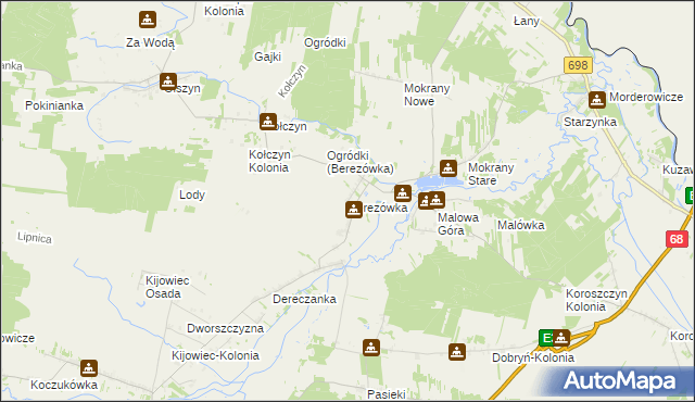 mapa Berezówka, Berezówka na mapie Targeo