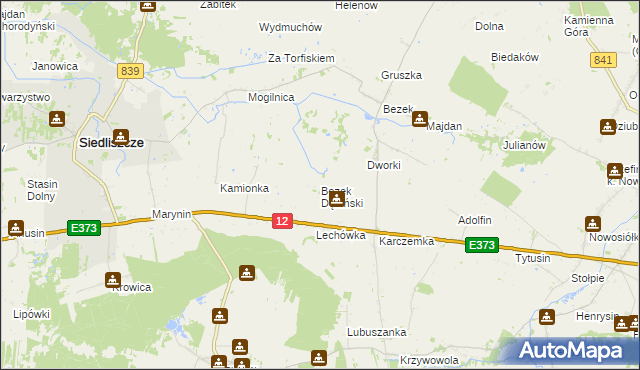 mapa Bezek Dębiński, Bezek Dębiński na mapie Targeo