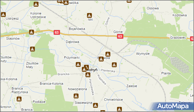 mapa Bezwola, Bezwola na mapie Targeo