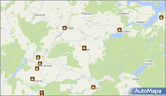 mapa Biała gmina Dobrzany, Biała gmina Dobrzany na mapie Targeo