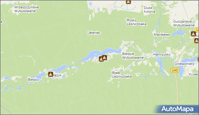 mapa Biała gmina Wieleń, Biała gmina Wieleń na mapie Targeo