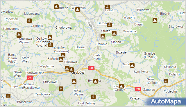 mapa Biała Niżna, Biała Niżna na mapie Targeo