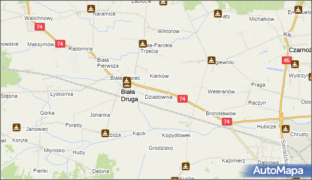 mapa Biała Rządowa, Biała Rządowa na mapie Targeo