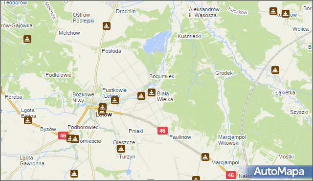 mapa Biała Wielka, Biała Wielka na mapie Targeo