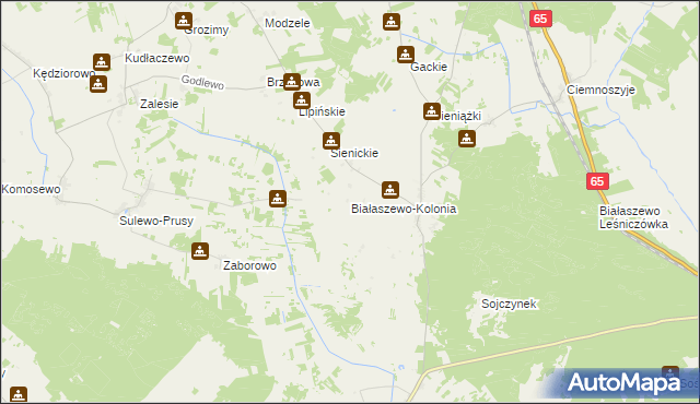 mapa Białaszewo-Kolonia, Białaszewo-Kolonia na mapie Targeo