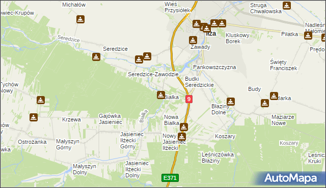 mapa Białka gmina Iłża, Białka gmina Iłża na mapie Targeo