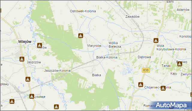 mapa Białka-Kolonia, Białka-Kolonia na mapie Targeo