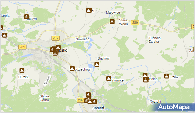 mapa Białków gmina Lubsko, Białków gmina Lubsko na mapie Targeo