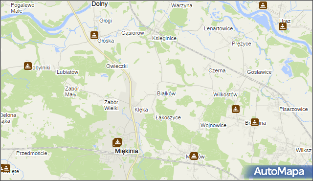 mapa Białków gmina Miękinia, Białków gmina Miękinia na mapie Targeo