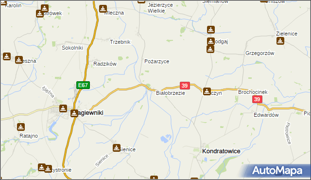 mapa Białobrzezie, Białobrzezie na mapie Targeo