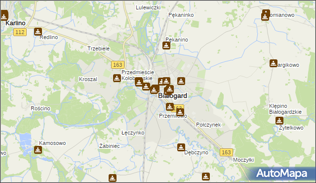 mapa Białogard, Białogard na mapie Targeo