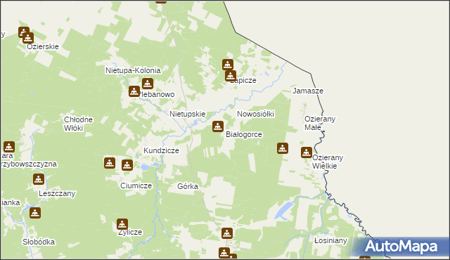 mapa Białogorce, Białogorce na mapie Targeo