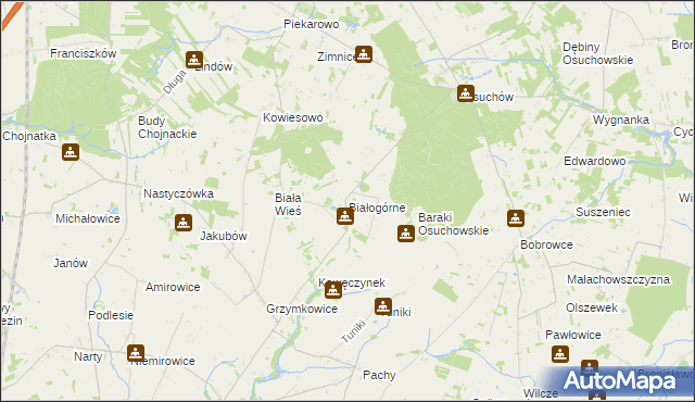 mapa Białogórne, Białogórne na mapie Targeo