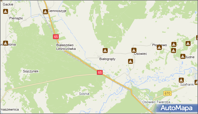 mapa Białogrądy, Białogrądy na mapie Targeo