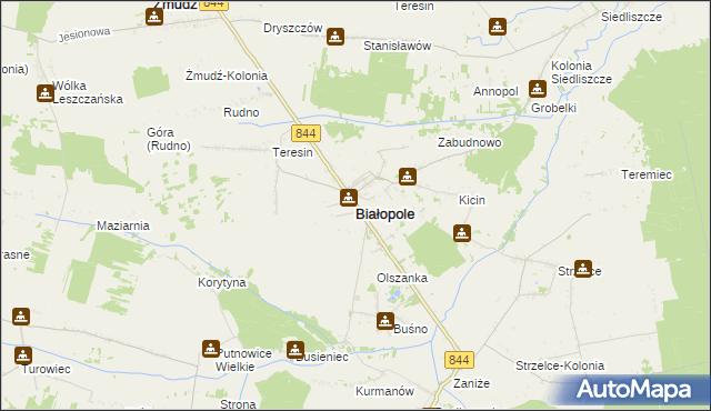 mapa Białopole powiat chełmski, Białopole powiat chełmski na mapie Targeo