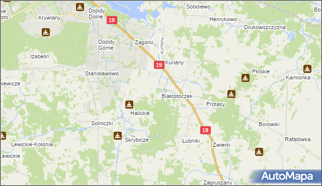 mapa Białostoczek, Białostoczek na mapie Targeo