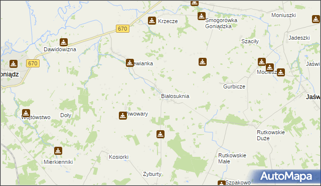 mapa Białosuknia, Białosuknia na mapie Targeo