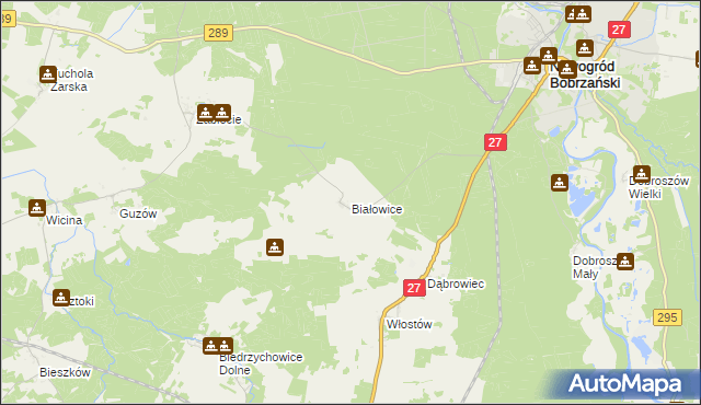 mapa Białowice, Białowice na mapie Targeo