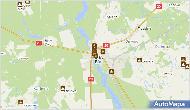 mapa Biały Bór powiat szczecinecki, Biały Bór powiat szczecinecki na mapie Targeo