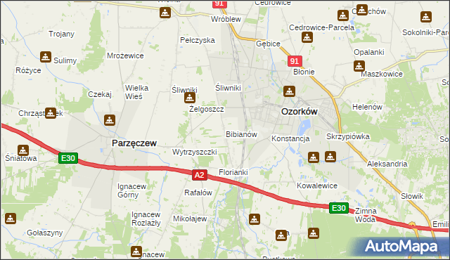 mapa Bibianów, Bibianów na mapie Targeo