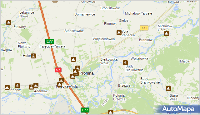 mapa Biejkowska Wola, Biejkowska Wola na mapie Targeo